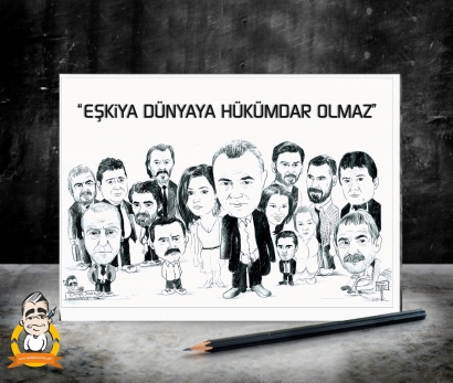 eşkiya dünyaya hükümdar olmaz karikatur cizim 