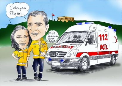 ambulansta aşk karikatür çizim 