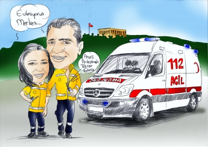 ambulansta aşk karikatür çizim 