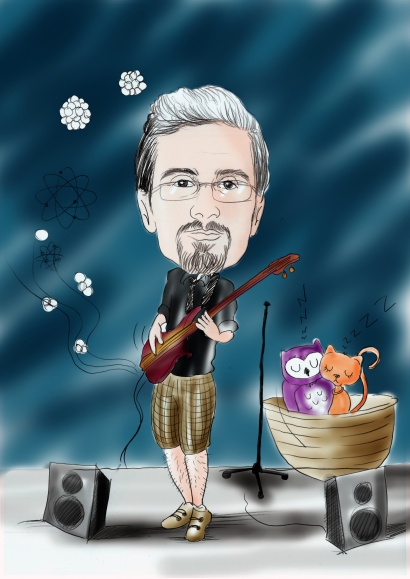 Gitarist Karikatür Çizim 